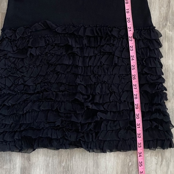 DVF DIANE Von FURSTENBERG wool silk little black ruffle dress - Picture 11 of 14